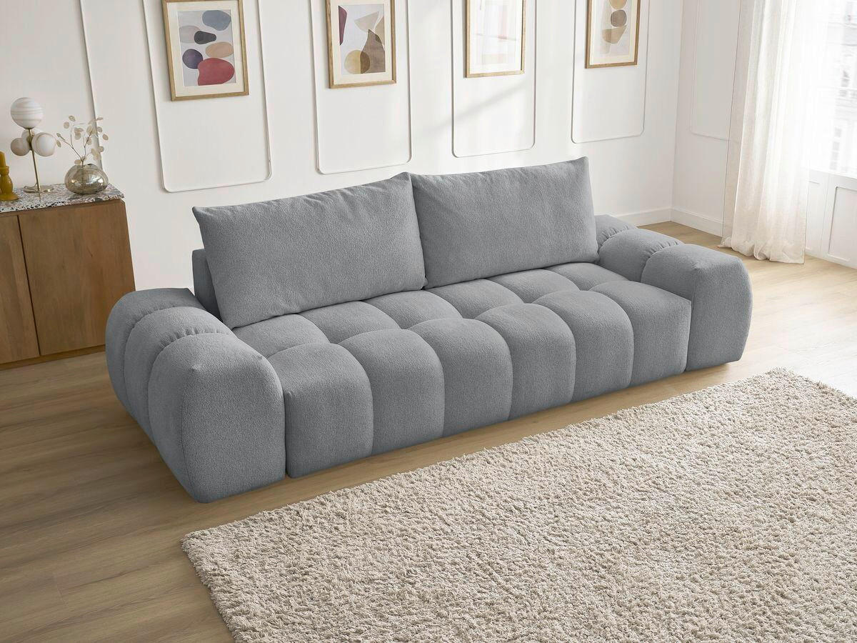 3-SITZER-SOFA EVEREST Flachgewebe Dunkelgrau  - Dunkelgrau/Schwarz, MODERN, Kunststoff/Textil (278/90/115cm)