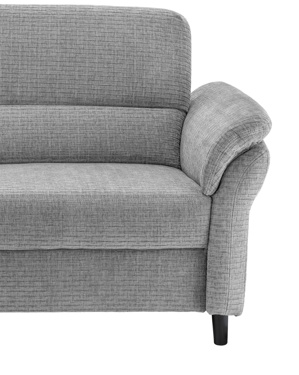 3-SITZER-SOFA in Mikrofaser Grau  - Schwarz/Grau, Modern, Holz/Textil (192/90/89cm) - Livetastic