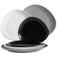 SPEISETELLERSET 6-teilig  - Schwarz/Weiß, Basics, Keramik - Mäser