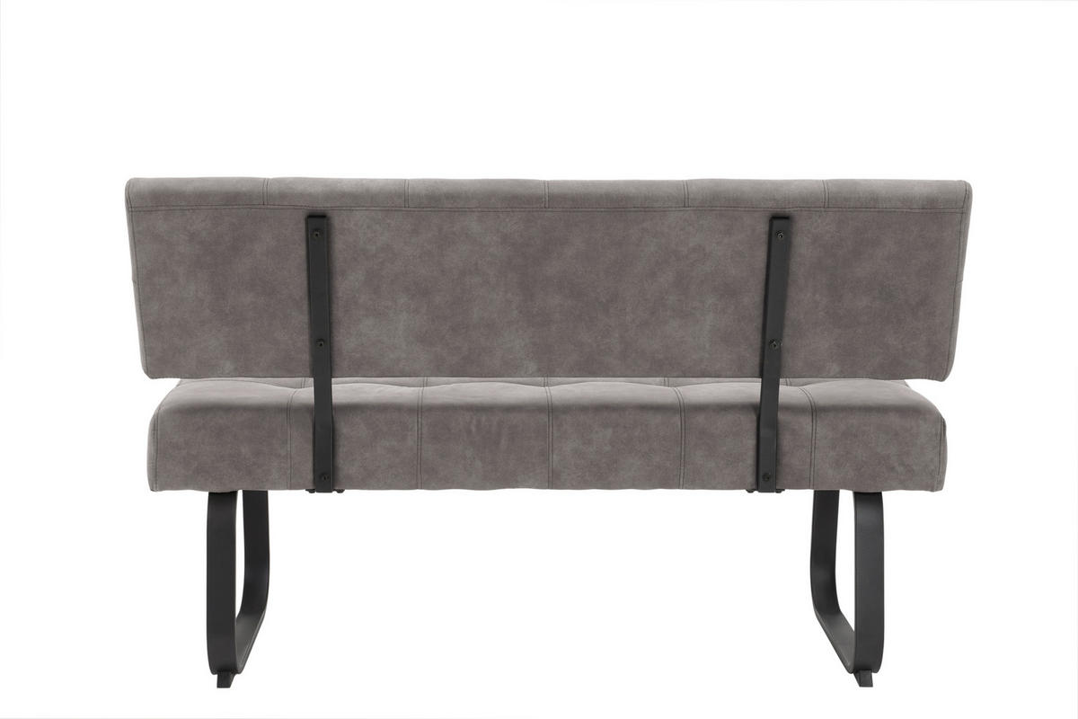 SITZBANK 140/90/64 cm Mikrofaser Dunkelgrau Metall  - Dunkelgrau/Anthrazit, Trend, Textil/Metall (140/90/64cm) - Carryhome