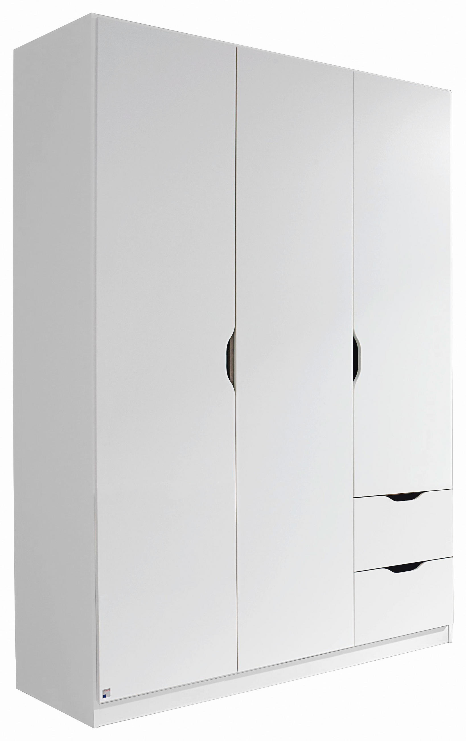 Drehtürenschrank grifflos 136 cm Freising Weiß