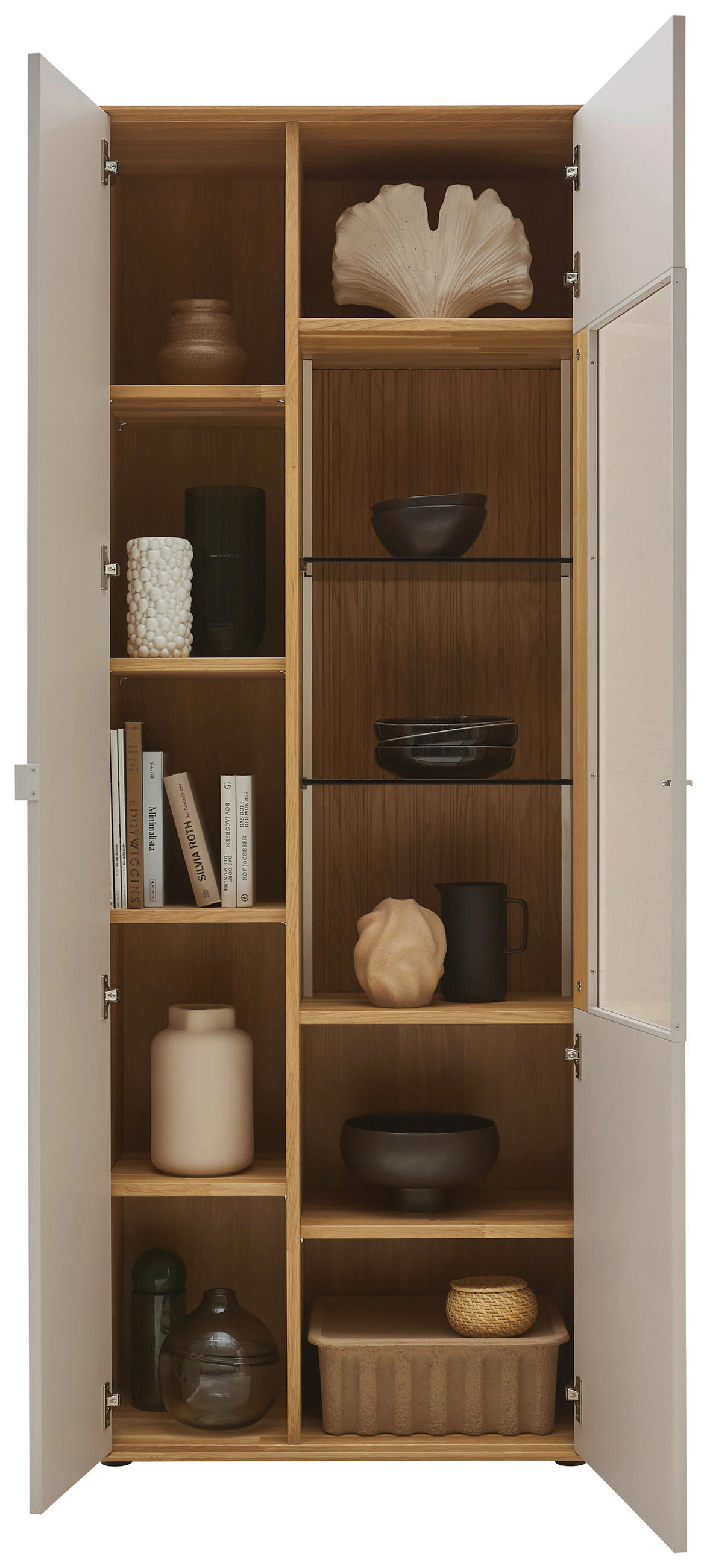 VITRINE  in massiv Wildeiche Kaschmir, Wildeiche - Kaschmir/Wildeiche, Design, Glas/Holz (76,9/205,5/37,1cm) - Dieter Knoll