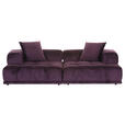 SOFAELEMENT Samt Brombeere  - Brombeere/Schwarz, KONVENTIONELL, Kunststoff/Textil (125/66/155cm) - Ambia Home