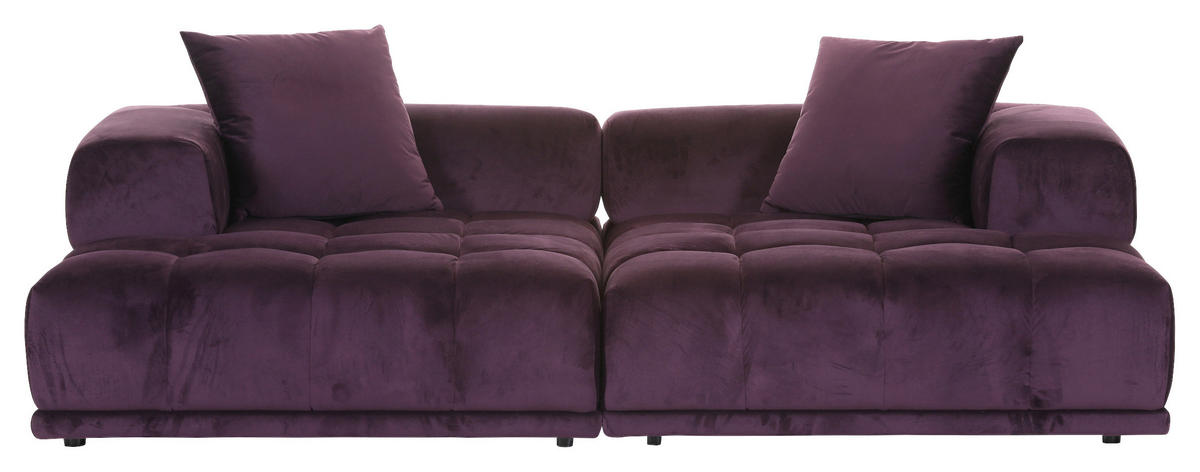 SOFAELEMENT Samt Brombeere  - Brombeere/Schwarz, KONVENTIONELL, Kunststoff/Textil (125/66/155cm) - Ambia Home