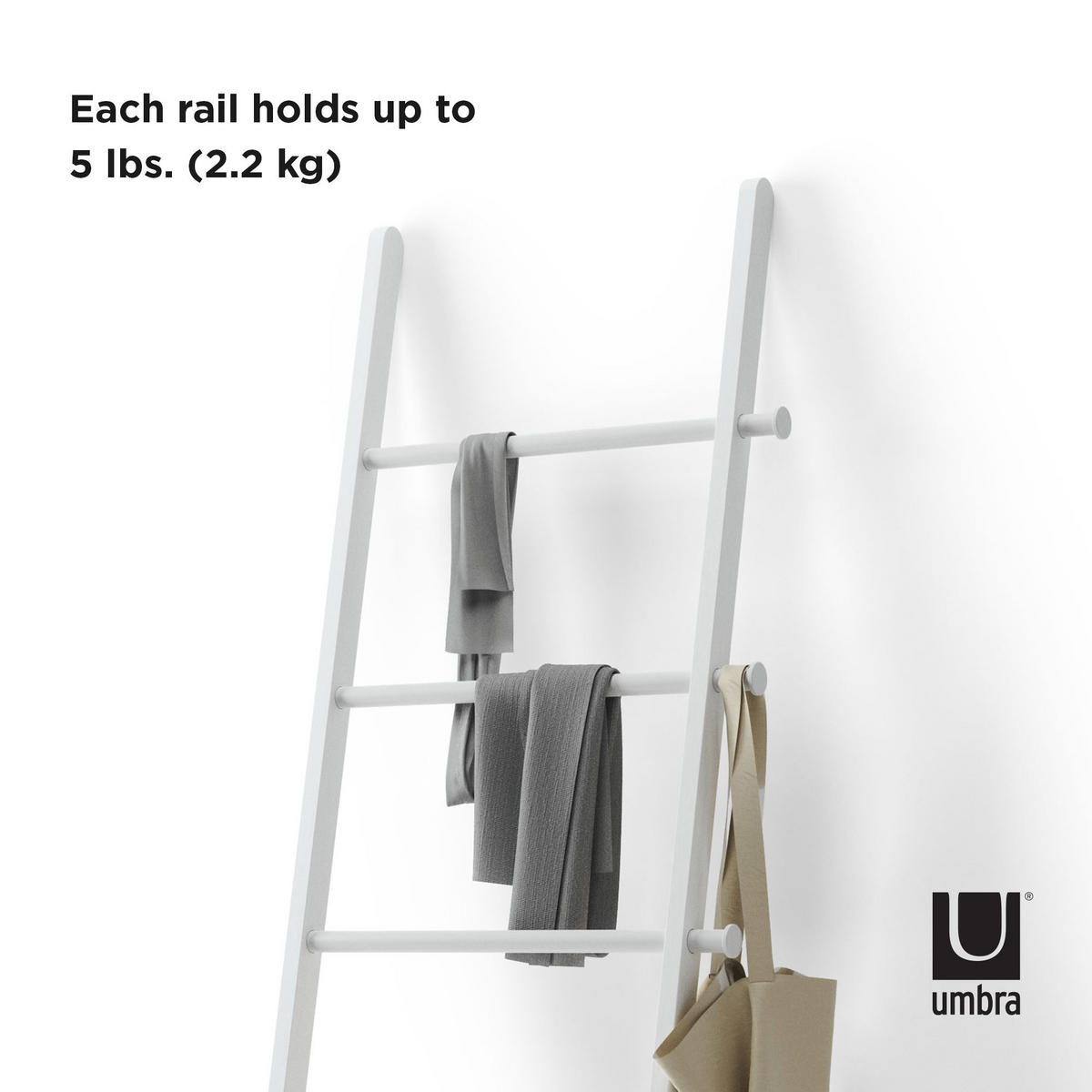GARDEROBENSTÄNDER in Weiß 51/152/4 cm   - Weiß, KONVENTIONELL, Holz/Metall (51/152/4cm) - Umbra