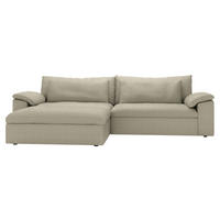 ECKSOFA  Chenille Beige  - Beige/Schwarz, Modern, Kunststoff/Textil (198/306cm) - Carryhome