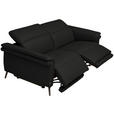 3-SITZER-SOFA  in Echtleder Schwarz   - Schwarz, Design, Leder/Metall (210/79/104cm) - Belluti