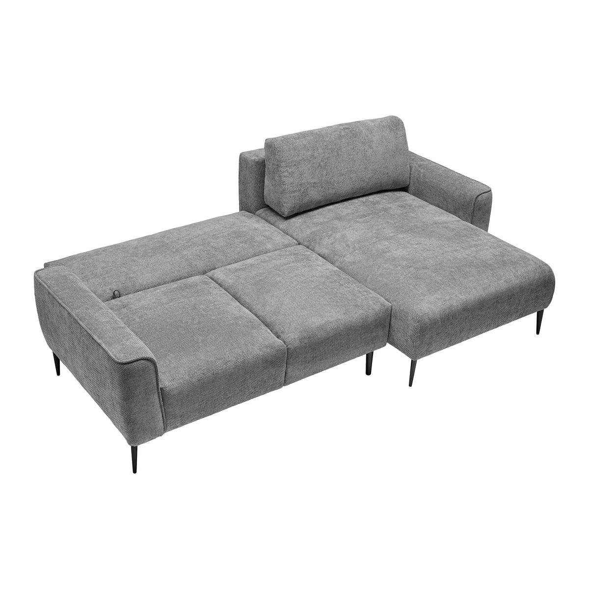 HÖRNSOFFA i vävt tyg grå  - grå/svart, Modern, metall/textil (255/164cm) - MID.YOU