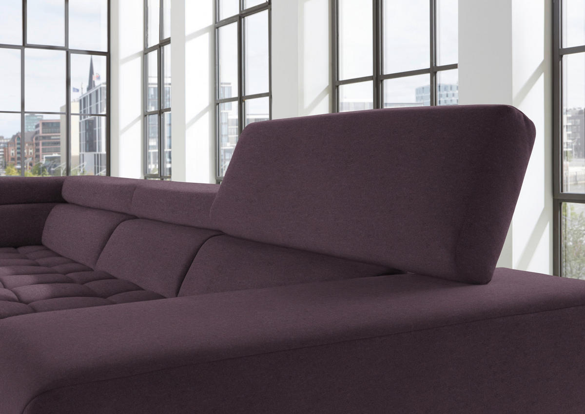 ECKSOFA  in Mikrofaser Lila, Flieder  326/222 cm  - Chromfarben/Lila, Design, Textil/Metall (326/222cm) - Beldomo Speed
