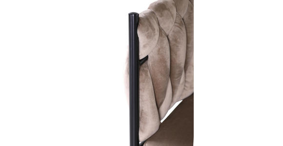 ARMLEHNSTUHL in Aluminium Velours - Hellbraun/Schwarz, LIFESTYLE, Textil/Metall (60/78/55cm) - Landscape