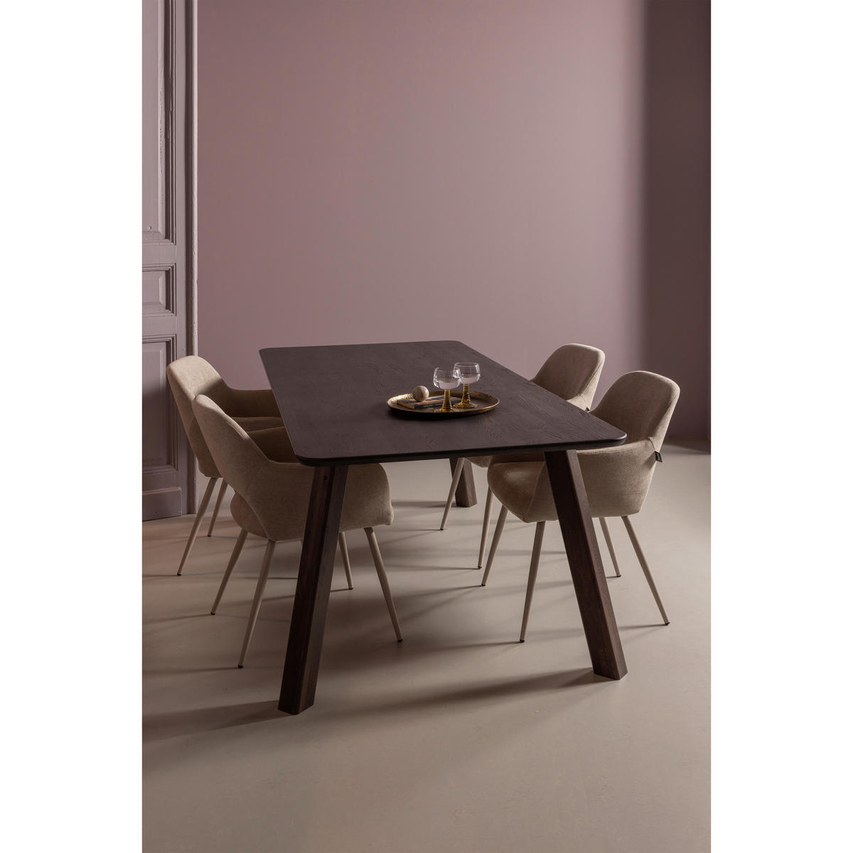 ARMLEHNSTUHL-SET 2 Stück  in Webstoff  - Naturfarben, MODERN, Textil/Metall (58/80/58cm) - Livetastic