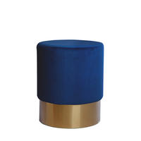 TABURETKA, drevo, textil, kompozitné drevo, 35/42 cm - zlatá/tmavomodrá, Basics, drevo/kompozitné drevo (35/42cm)