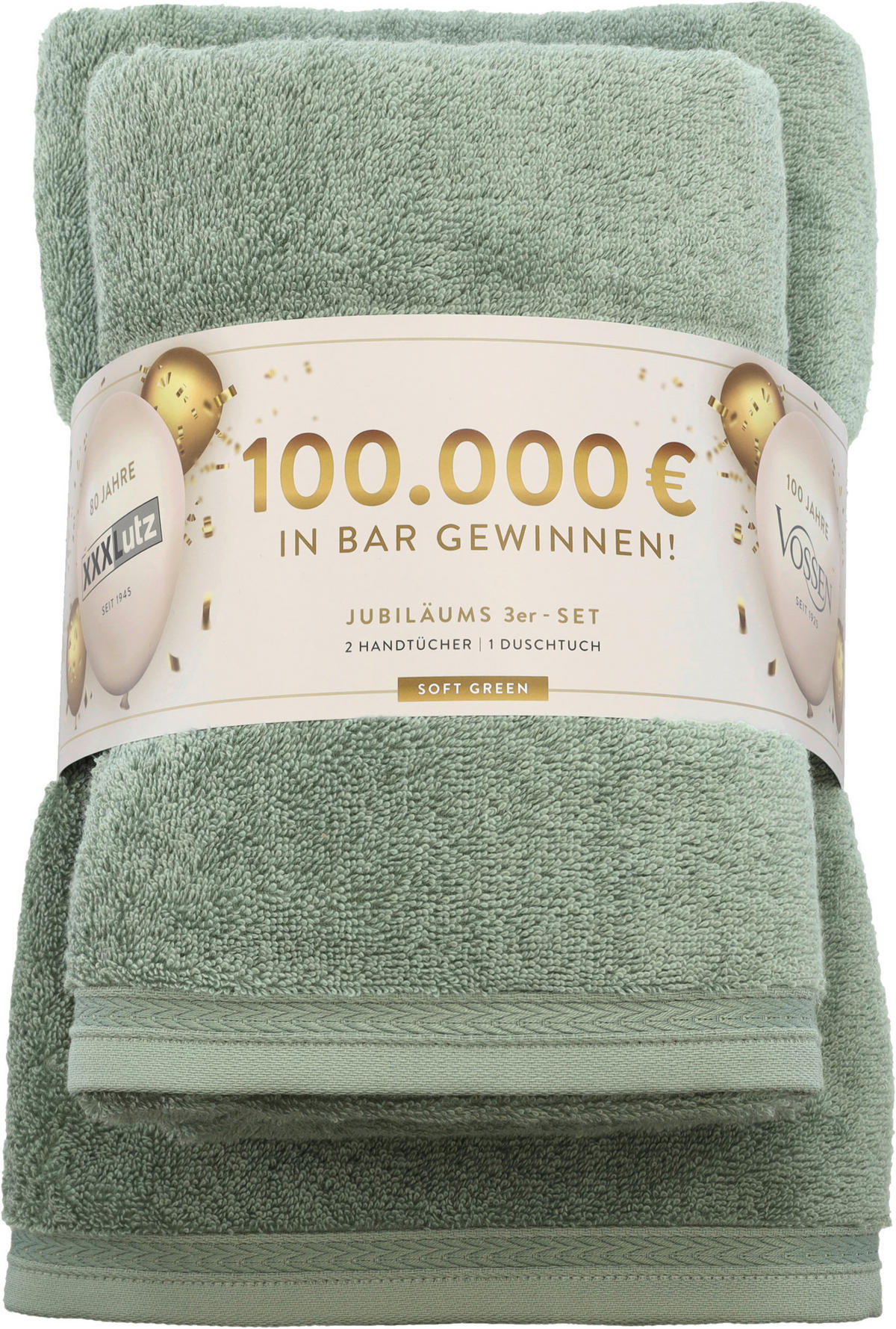 FROTTIERSET Jubiläums Set AT Grün 3-teilig  - Grün, Basics, Textil - Vossen