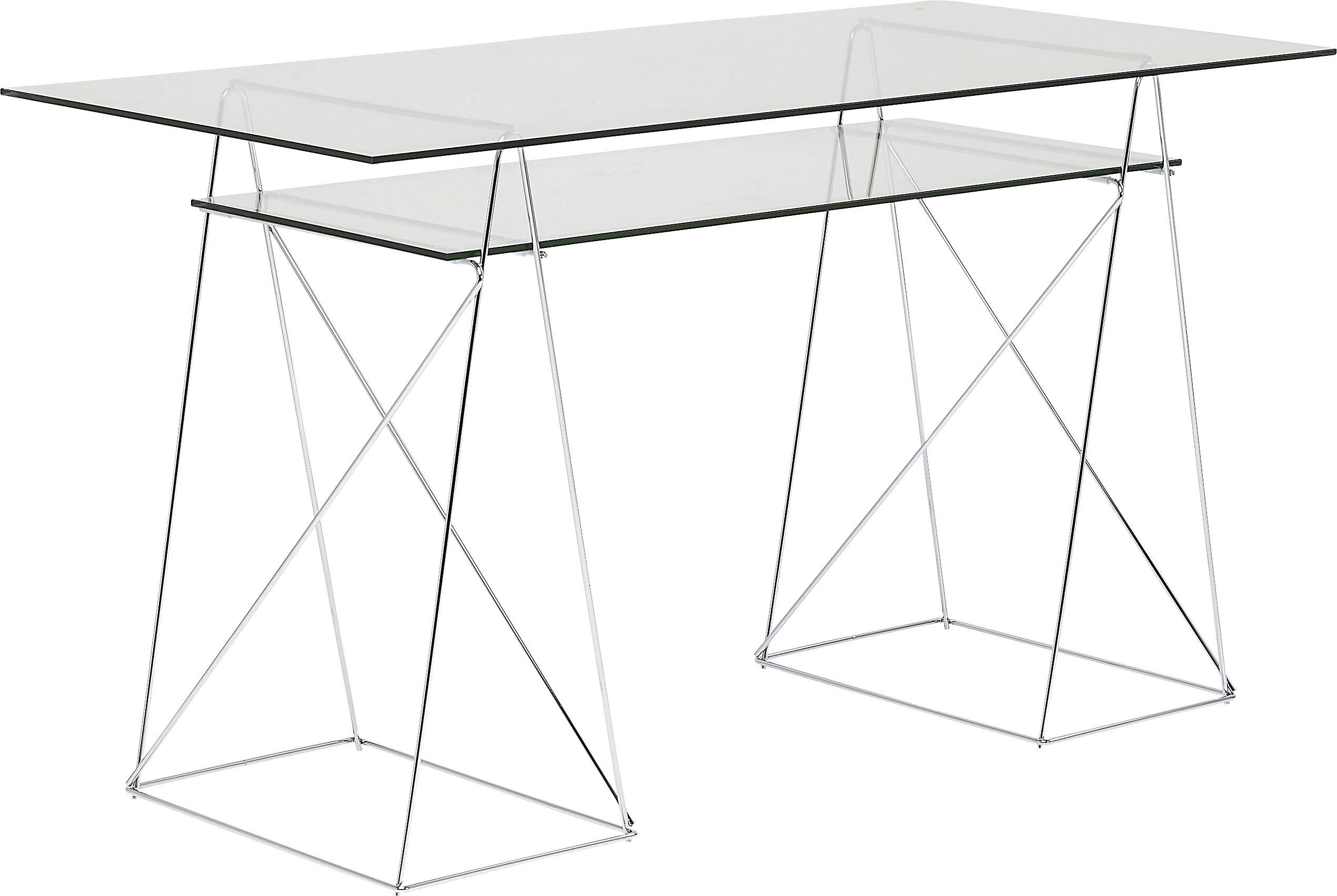 SCHREIBTISCH 130/65/74 cm   - LIFESTYLE, Glas/Metall (130/65/74cm) - Kare-Design
