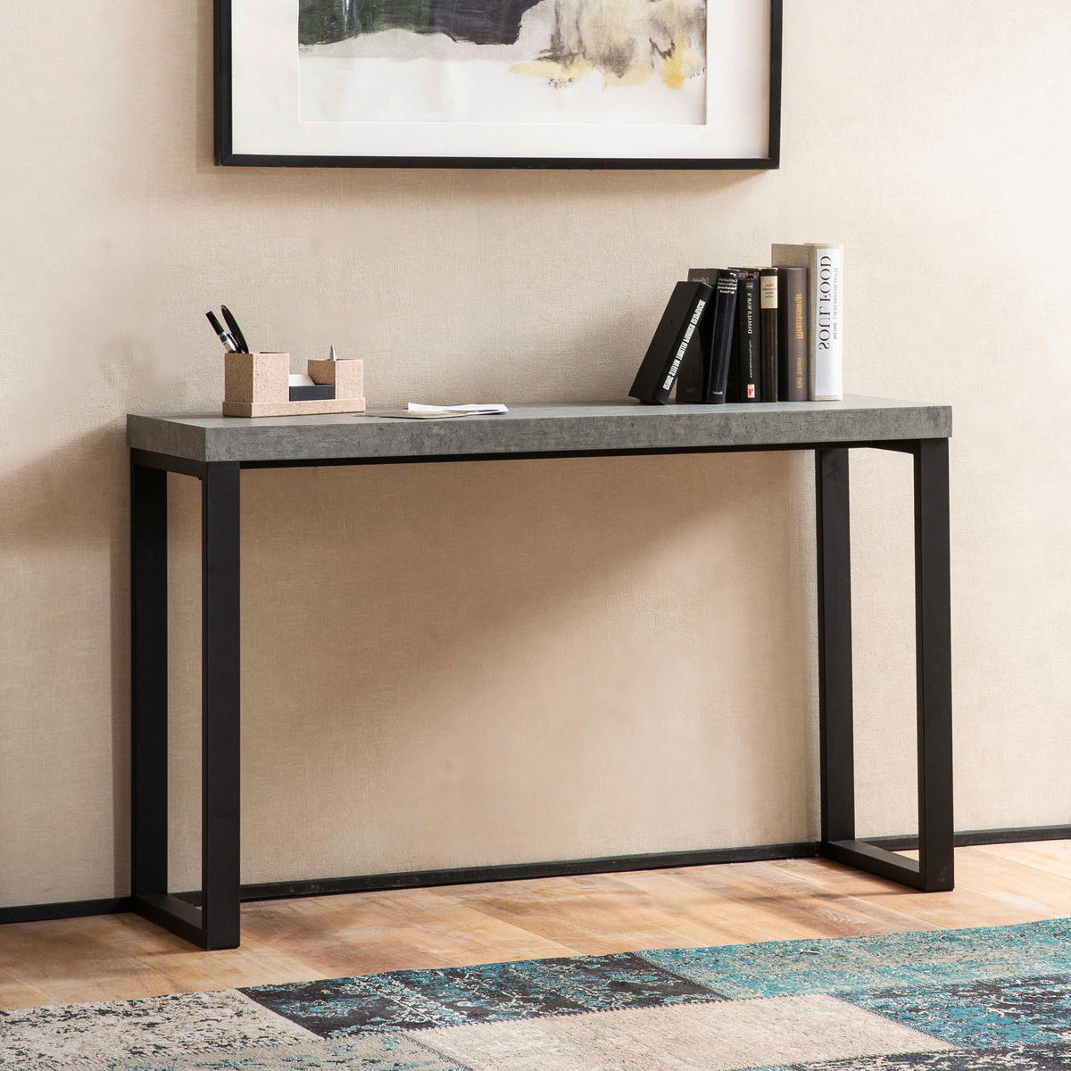 KONSOLENTISCH in Holzwerkstoff 120/40/76 cm   - Schwarz/Grau, Design, Holzwerkstoff/Metall (120/40/76cm) - MID.YOU