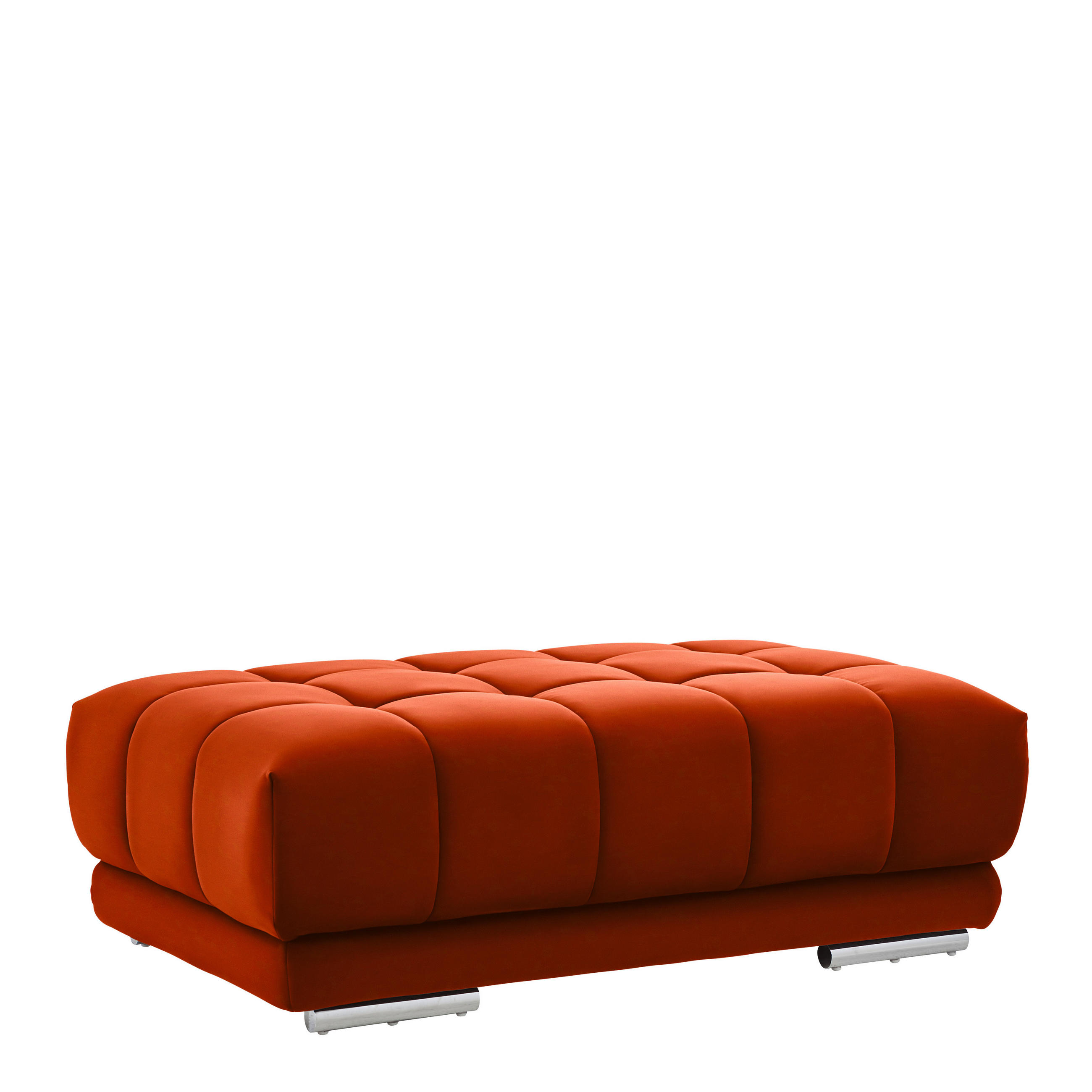 HOCKER Textil Orange  - Chromfarben/Orange, Design, Textil (126/42/76cm) - Beldomo Speed