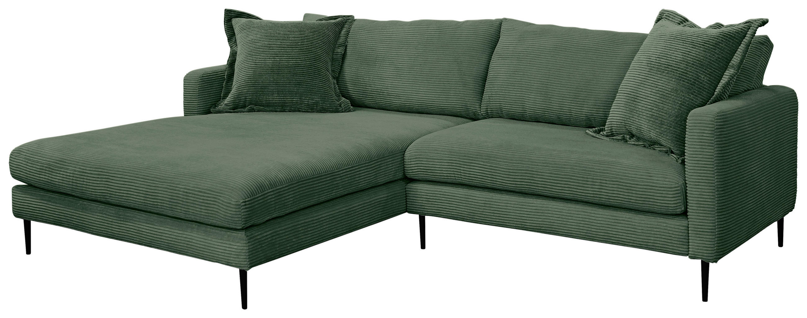 KUTNA GARNITURA tekstil  tamno zelena   - tamno zelena/crna, Design, tekstil/metal (193/268cm) - P & B