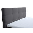 BOXSPRINGBETT 160/200 cm  in Dunkelgrau  - Dunkelgrau/Schwarz, KONVENTIONELL, Textil/Metall (160/200cm) - Carryhome