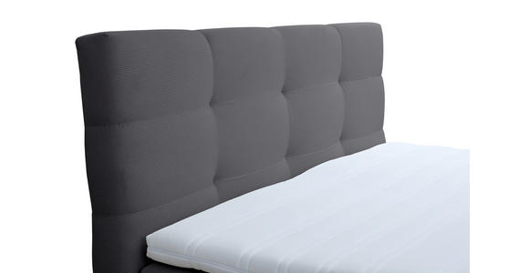 BOXSPRINGBETT 160/200 cm  in Dunkelgrau  - Dunkelgrau/Schwarz, KONVENTIONELL, Textil/Metall (160/200cm) - Carryhome