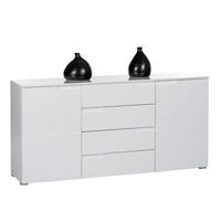 KOMODA, bela  - srebrne barve/bela, Design, umetna masa/leseni material (165/80/40cm) - Xora