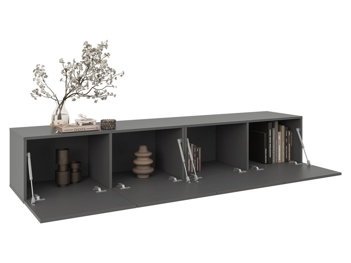 LOWBOARD  in 200/36,7/42 cm  - Anthrazit, Design, Holzwerkstoff (200/36,7/42cm) - Hom`in