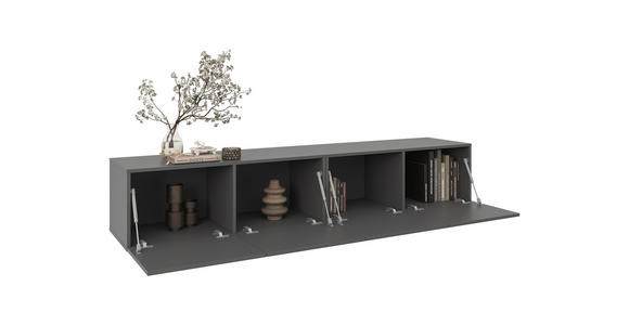 LOWBOARD  in 200/36,7/42 cm  - Anthrazit, Design, Holzwerkstoff (200/36,7/42cm) - Hom`in