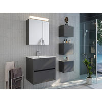 BADEZIMMER 5-teilig  in 60 cm  - Graphitfarben/Weiß, Basics, Keramik/Holzwerkstoff (60cm) - MID.YOU