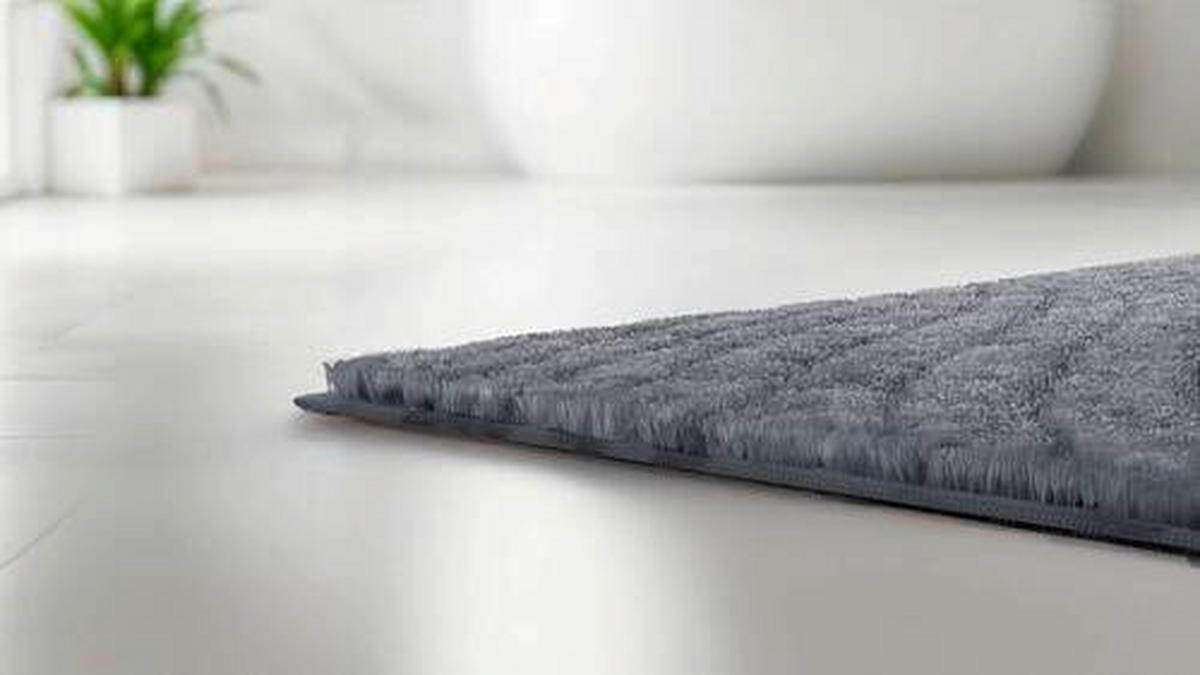 BADEMATTE Anthrazit 70/120 cm  - Anthrazit, Basics, Kunststoff/Textil (70/120cm) - Grund