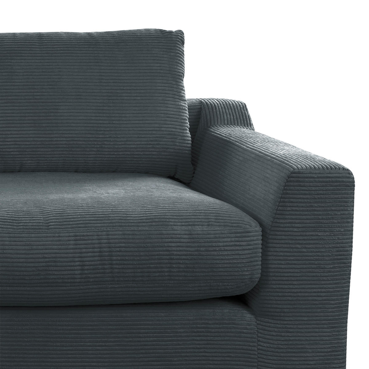 BIGSOFA in Cord Schwarz  - Schwarz, Design, Kunststoff/Textil (276/90/109cm) - Sit & More