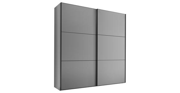 SCHWEBETÜRENSCHRANK  in Hellgrau  - Hellgrau/Schwarz, Holzwerkstoff/Metall (200/222/68cm) - Moderano