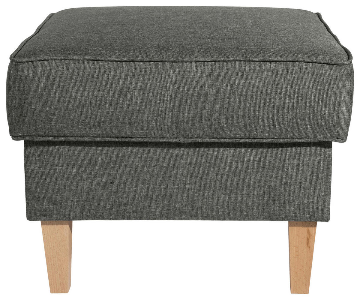 HOCKER in Textil Anthrazit  - Anthrazit/Buchefarben, Modern, Textil (53/45/53cm) - Max Winzer