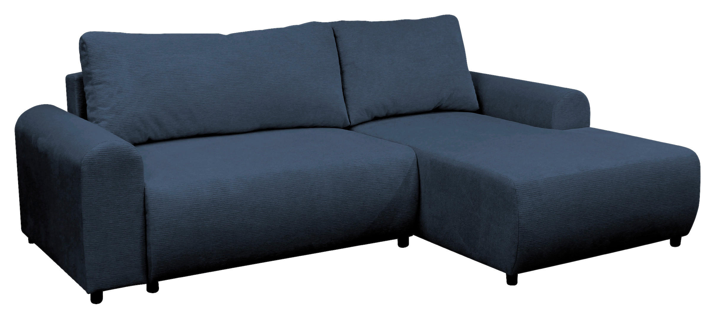 ECKSOFA Dunkelblau Struktur  - Schwarz/Dunkelblau, Design, Kunststoff/Textil (250/160cm) - MID.YOU