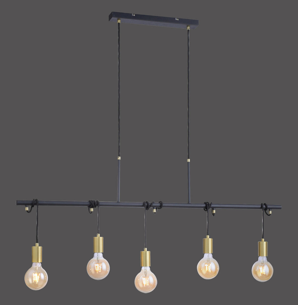 HÄNGELEUCHTE 120/6/140 cm  - Messingfarben, Design, Kunststoff/Textil (120/6/140cm)