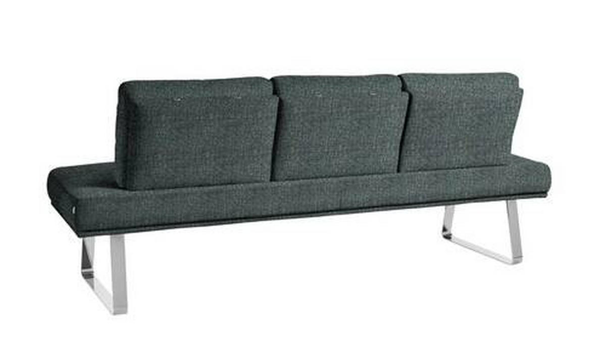 SITZBANK 209/92/78 cm  in Türkis, Chromfarben  - Türkis/Chromfarben, Design, Textil/Metall (209/92/78cm) - Dieter Knoll