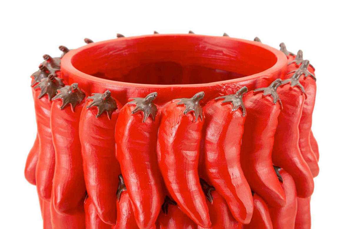 VASE  - Rot, Basics, Kunststoff (20/34/20cm)