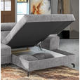 ECKSOFA in Velours Hellgrau  - Hellgrau/Schwarz, Design, Textil/Metall (267/181cm) - Carryhome