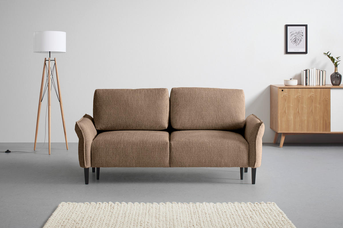 3-SITS SOFFA i vävt tyg brun  - brun/svart, Modern, trä/textil (183/85/92cm) - MID.YOU