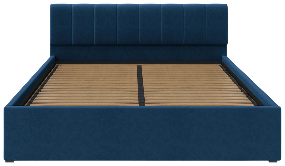POLSTERBETT Lattenrost, Bettkasten Royalblau 180/200 cm  - Royalblau/Schwarz, Design, Holz/Kunststoff (180/200cm) - Stylife