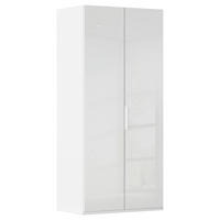 DREHTÜRENSCHRANK 101/223/61 cm,  in Weiß, Weiß Hochglanz, 2 Tür(en)  - Weiß Hochglanz/Weiß, Basics, Holzwerkstoff/Metall (101/223/61cm) - Novel