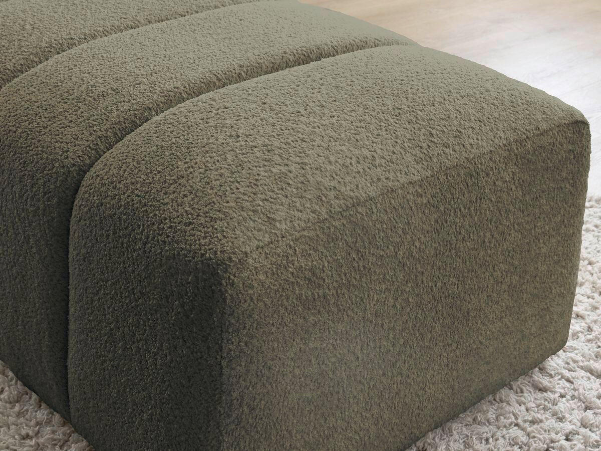 HOCKER ANNECY Bouclé Grün  - Schwarz/Grün, MODERN, Kunststoff/Textil (146/45/68cm)