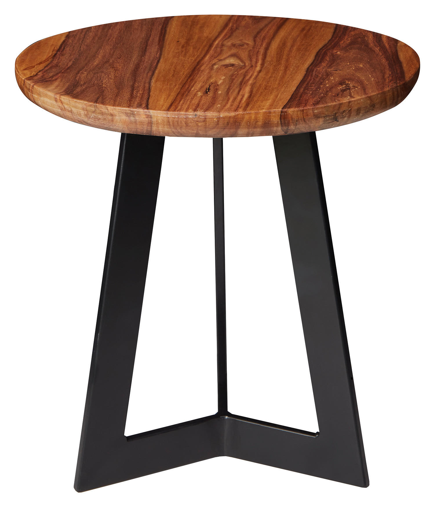 Beistelltisch Mit Holzplatte Sheesham/schwarz