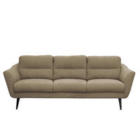 3-SITZER-SOFA Webstoff Braun  - Schwarz/Braun, Design, Holz/Textil (209/87/88cm) - Livetastic