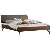 BETT 140/200 cm  in Anthrazit, Grau, Nussbaumfarben  - Anthrazit/Nussbaumfarben, MODERN, Holz/Textil (140/200cm) - Hasena