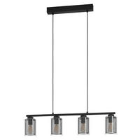 HÄNGLAMPA Zocabon 81,5/11/110 cm  - klar/svart, Design, metall/glas (81,5/11/110cm) - Eglo