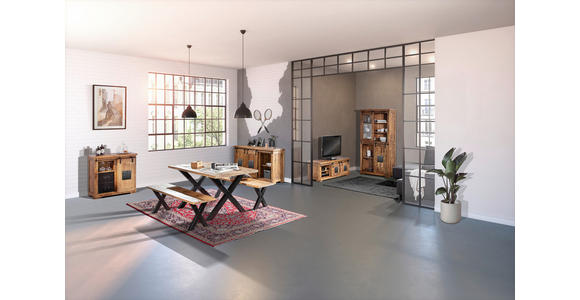 ESSTISCH in Holz 220/100/76 cm - Schwarz/Braun, LIFESTYLE, Holz/Metall (220/100/76cm) - Landscape