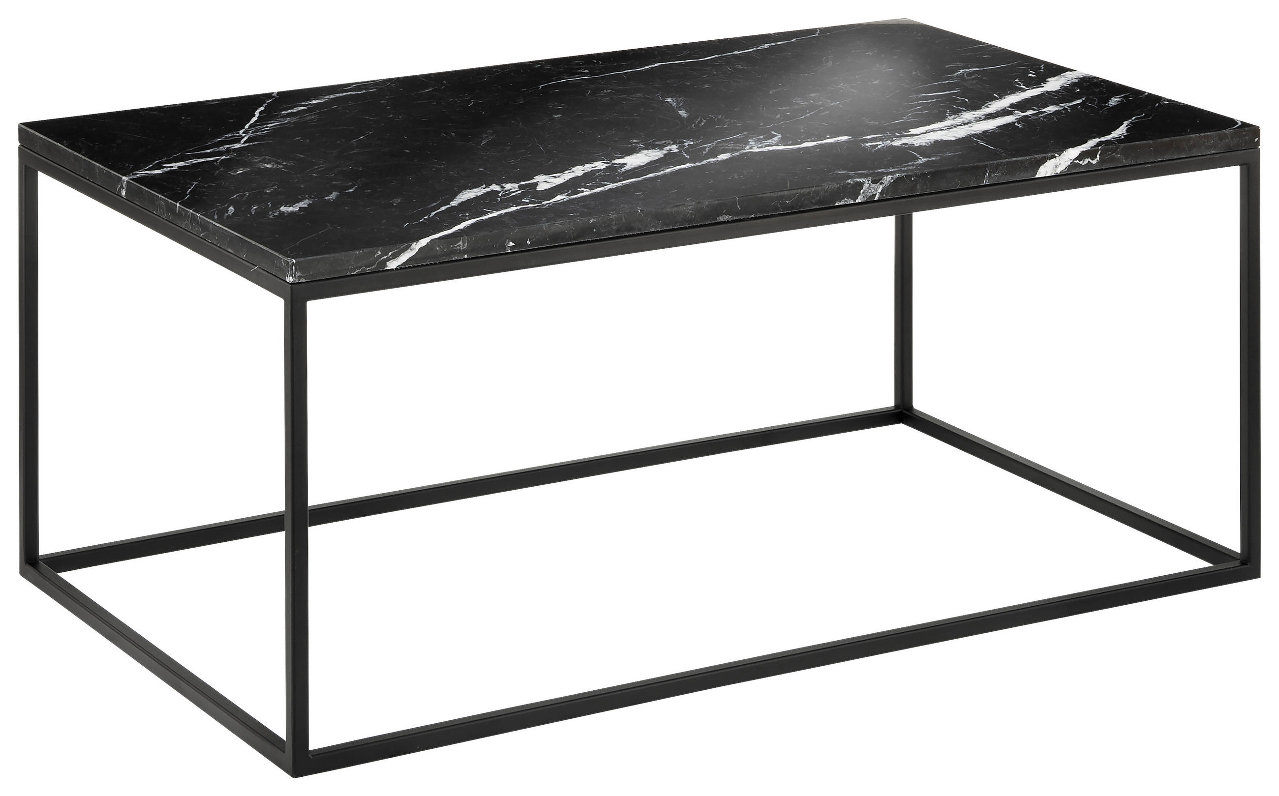 COUCHTISCH in Stein 100/60/42,5 cm  - Schwarz, Design, Stein/Metall (100/60/42,5cm) - Johann Jakob