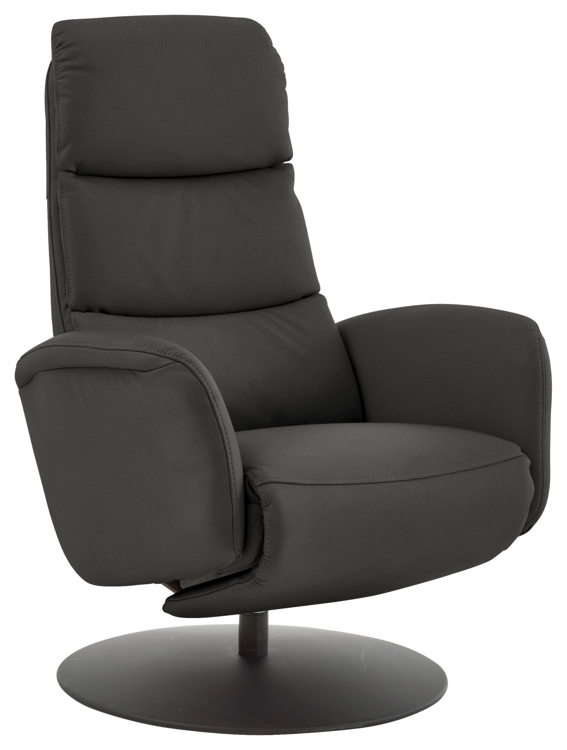 RELAXSESSEL in Leder Dunkelgrau  - Dunkelgrau/Schwarz, Design, Leder/Metall (76/108/86cm) - Dieter Knoll