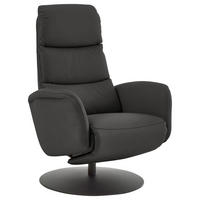 RELAXSESSEL in Leder Dunkelgrau  - Dunkelgrau/Schwarz, Design, Leder/Metall (76/108/86cm) - Dieter Knoll