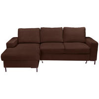 ECKSOFA Dunkelbraun Cord  - Dunkelbraun/Schwarz, KONVENTIONELL, Textil/Metall (150/240cm) - Carryhome