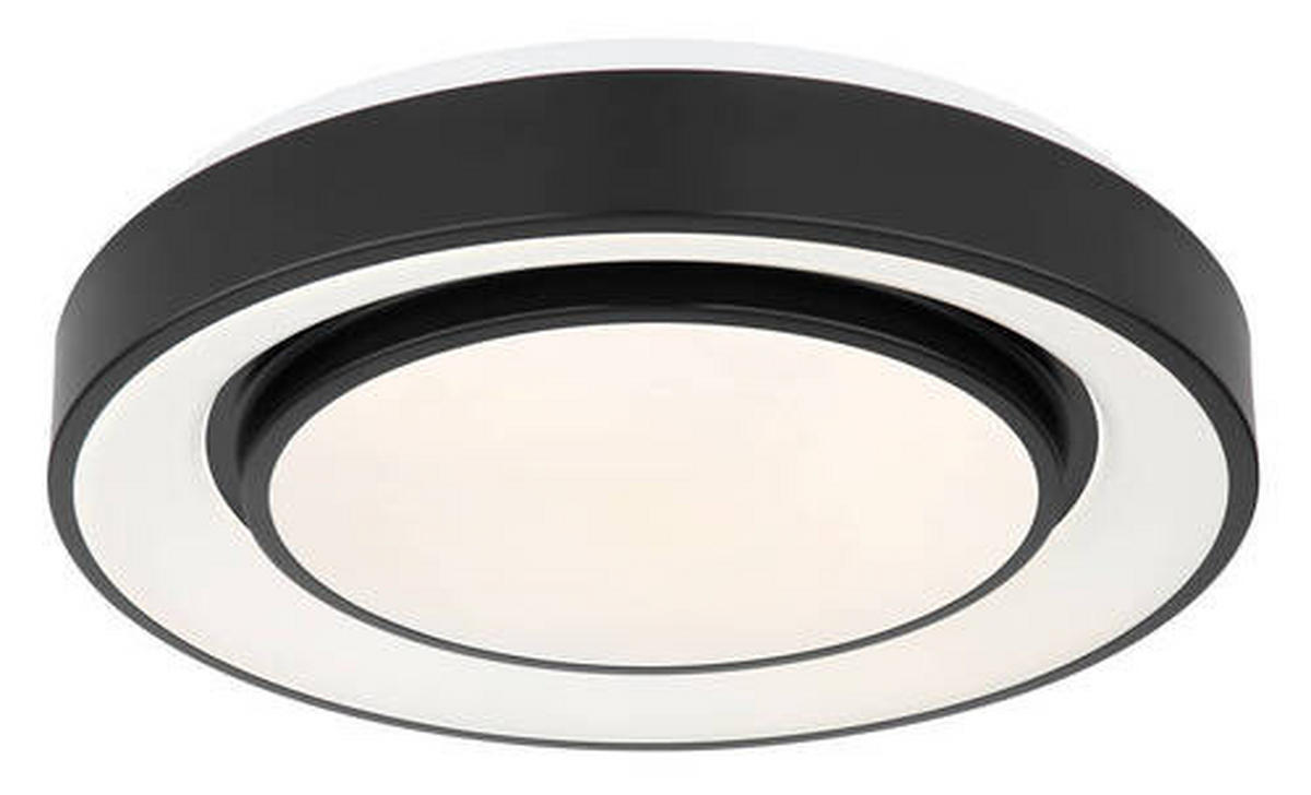 LED-DECKENLEUCHTE  38/7.5 cm    - Opal/Schwarz, Design, Kunststoff/Metall (38/7.5cm) - Globo